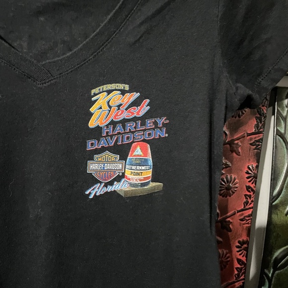Harley-Davidson Key West V-Neck T-Shirt Black (Size Medium) - Picture 4 of 8